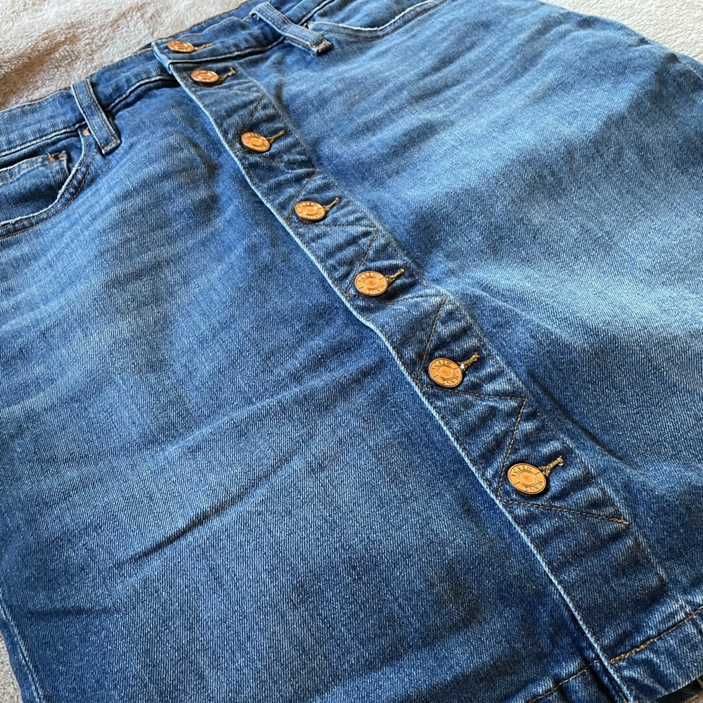 J. Crew button up denim skirt